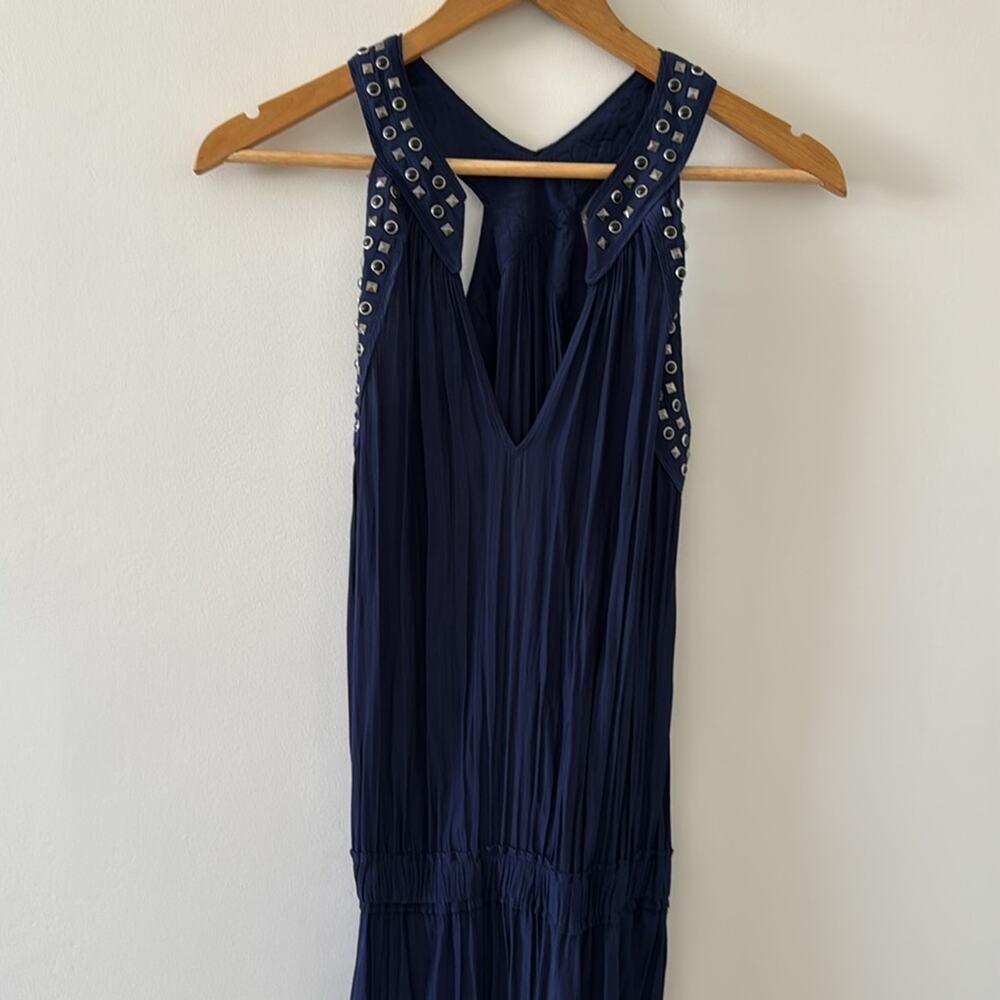 Ramy Brook Studded Autumn Navy Midi Dress XS Wedding Guest Coquette Girl - Picture 6 of 6